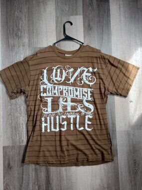 Blac Label Blinged Out Brown Stripe T-shirt